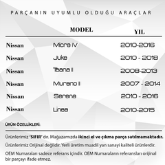 Fluence Nissan Micra Juke Murano Airbag Zemberek
