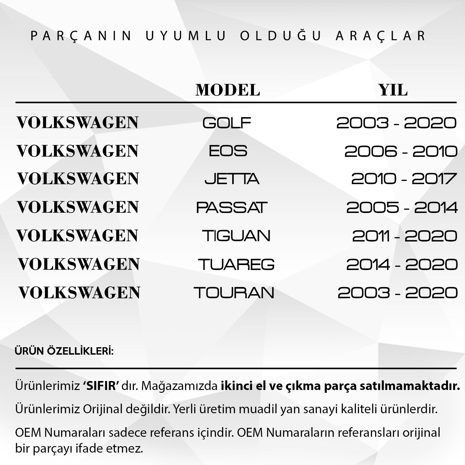 VW Caddy, Skoda Kodiaq için Ön Cam Silecek Suyu Fıskiye Memesi