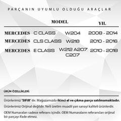 Mercedes W204 W218 W212 Sunroof Açma Siyah Düğme Kapağı 212900102