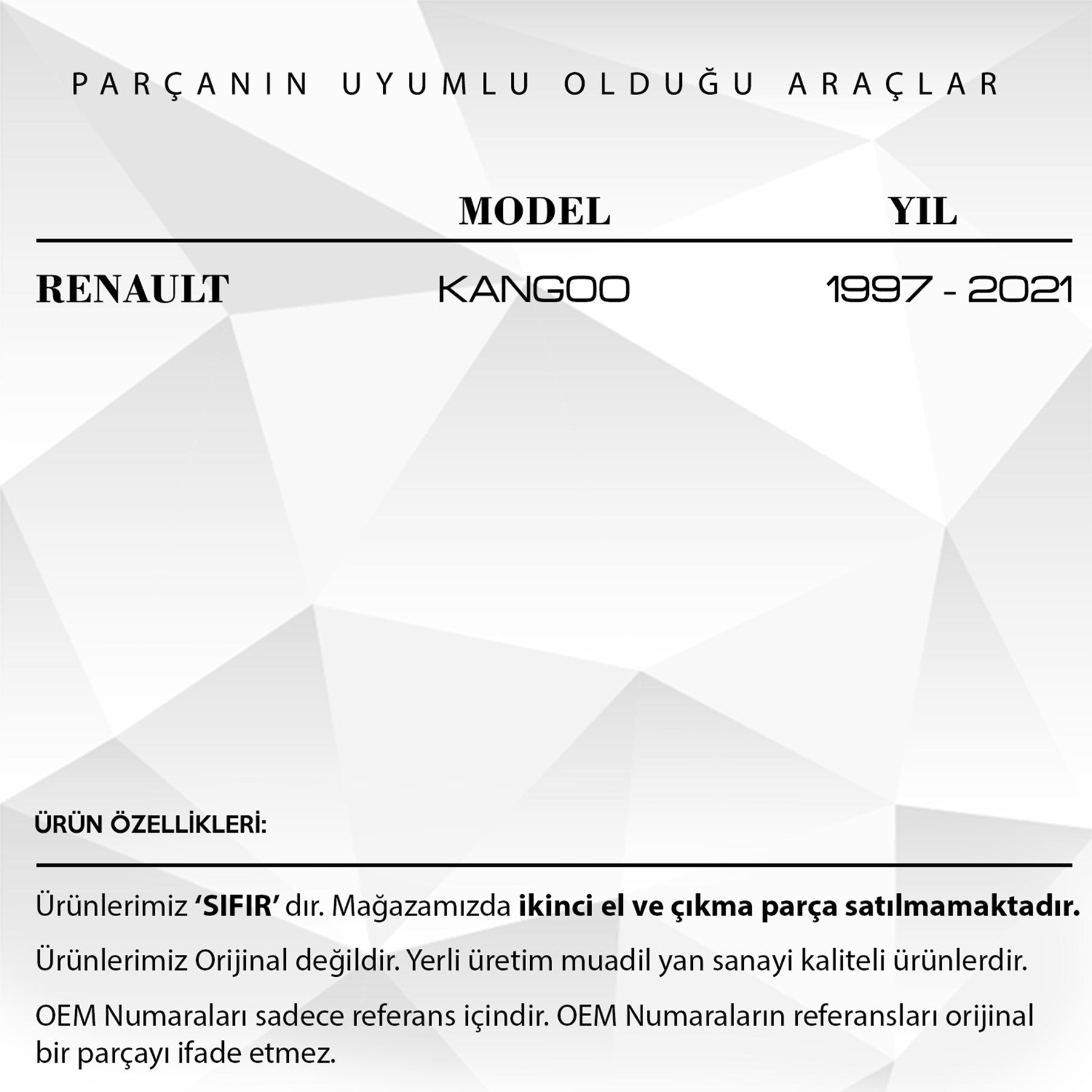 Renault Kangoo İçin Bagaj Kilit Karşılığı