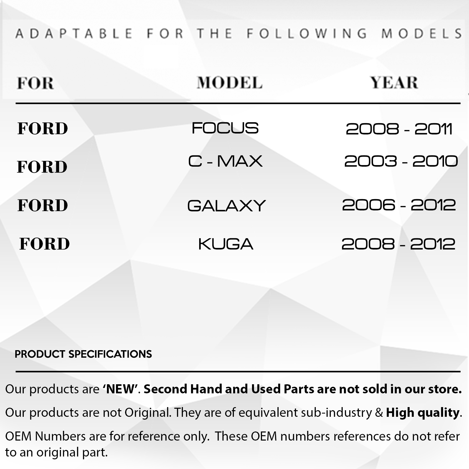 Ford Focus, Kuga, Galaxy, C-Max için Kilometre Gösterge Ekranı