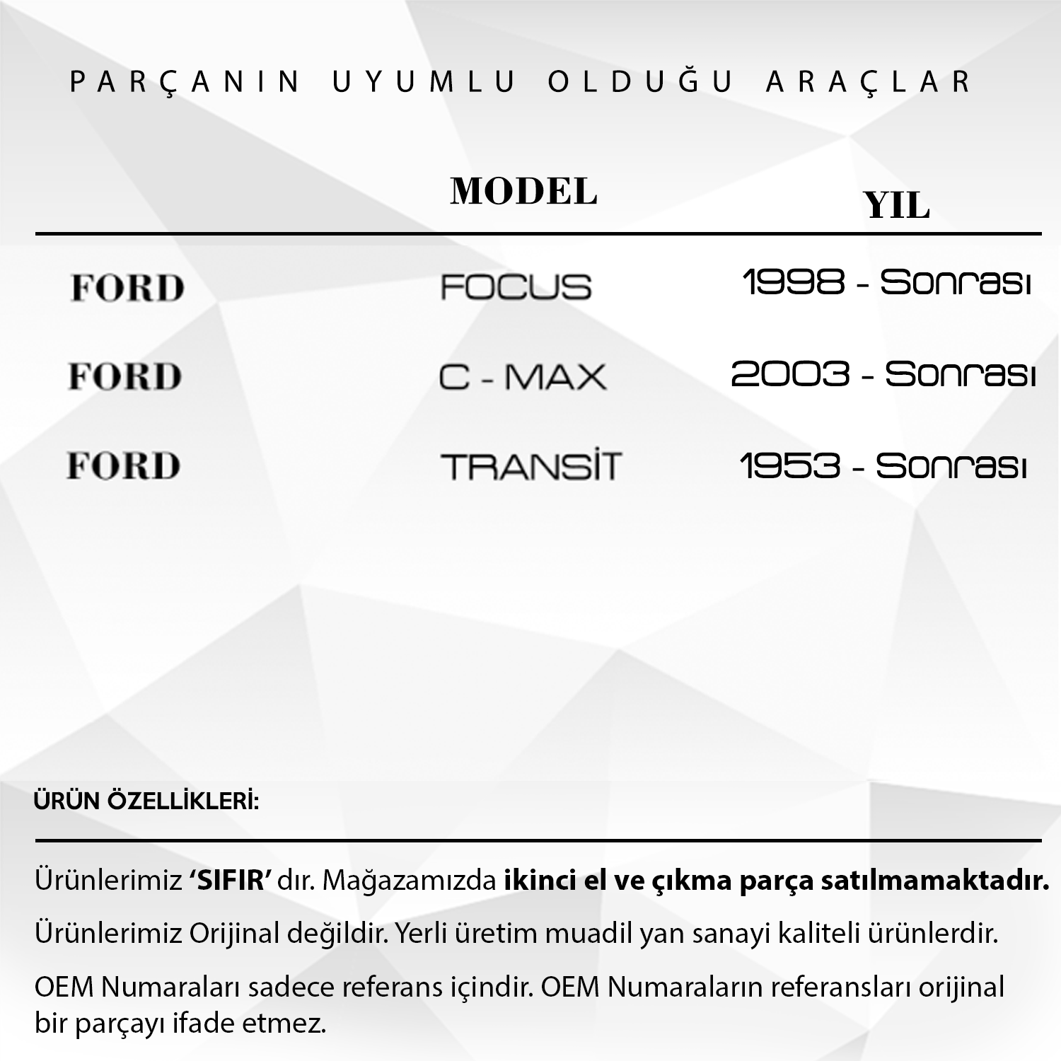 Ford Focus, C-Max, Transit için Airbag Zemberek / Airbag Sargısı / Direksiyon Sargısı