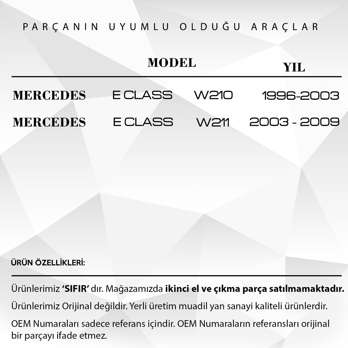 Mercedes E Class W210,W211 için Güneşlik Ayna Kapağı-SİYAH