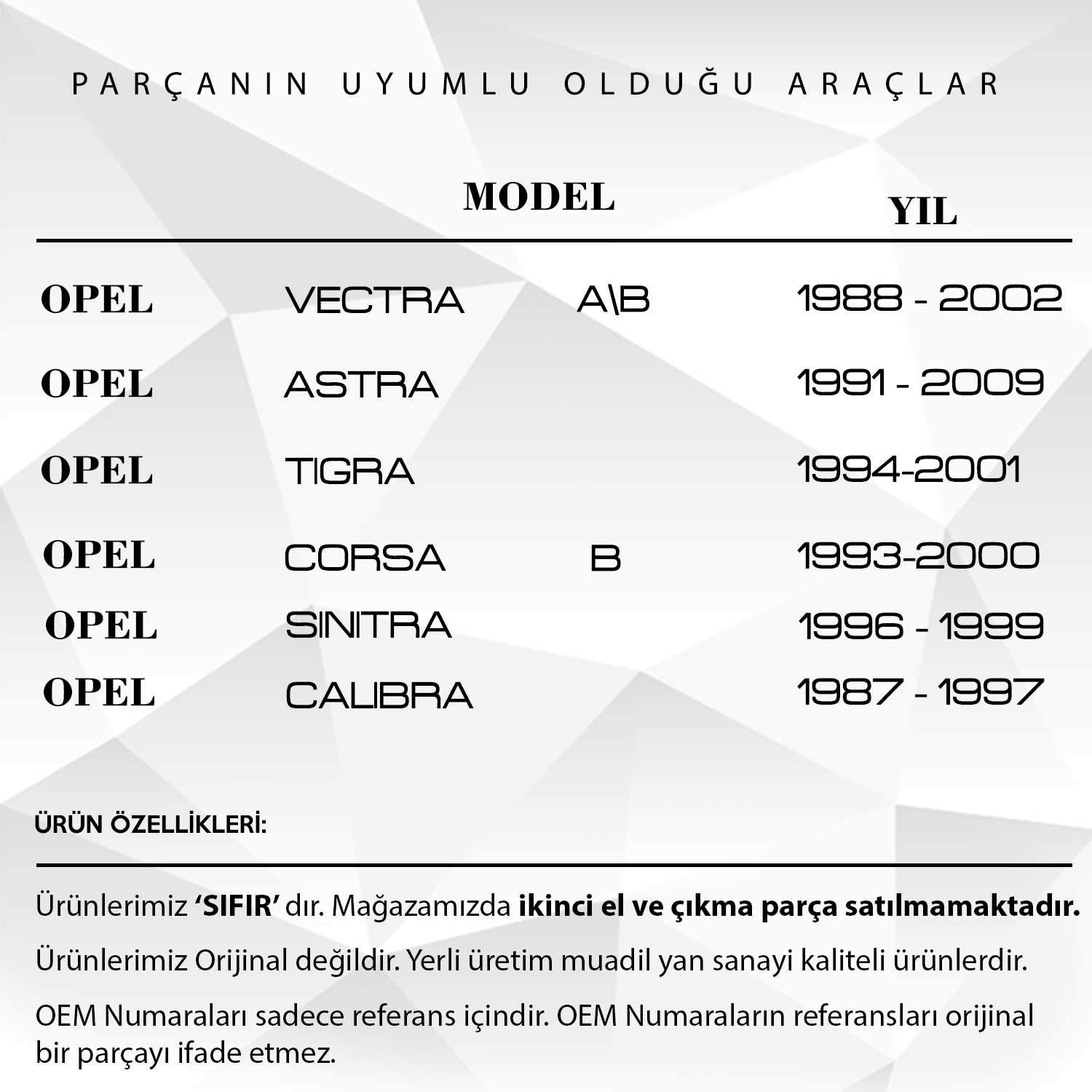 Opel Vectra A/B,Corsa,Tigra,Astra, için Vites Tamir Takımı