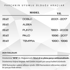 Fıat Doblo, Albea, Punto, Palio, Tempra için Pedal Lastiği