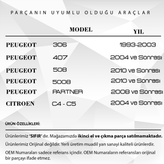 Peugeot 306,407,508,5008,Partner-Citroen C4,C5 için Pedal Lastiği