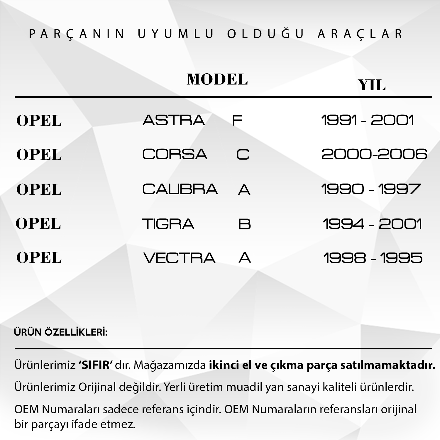 Opel Astra F,Corsa C, Calibra A,Vectra A için Pedal Lastiği