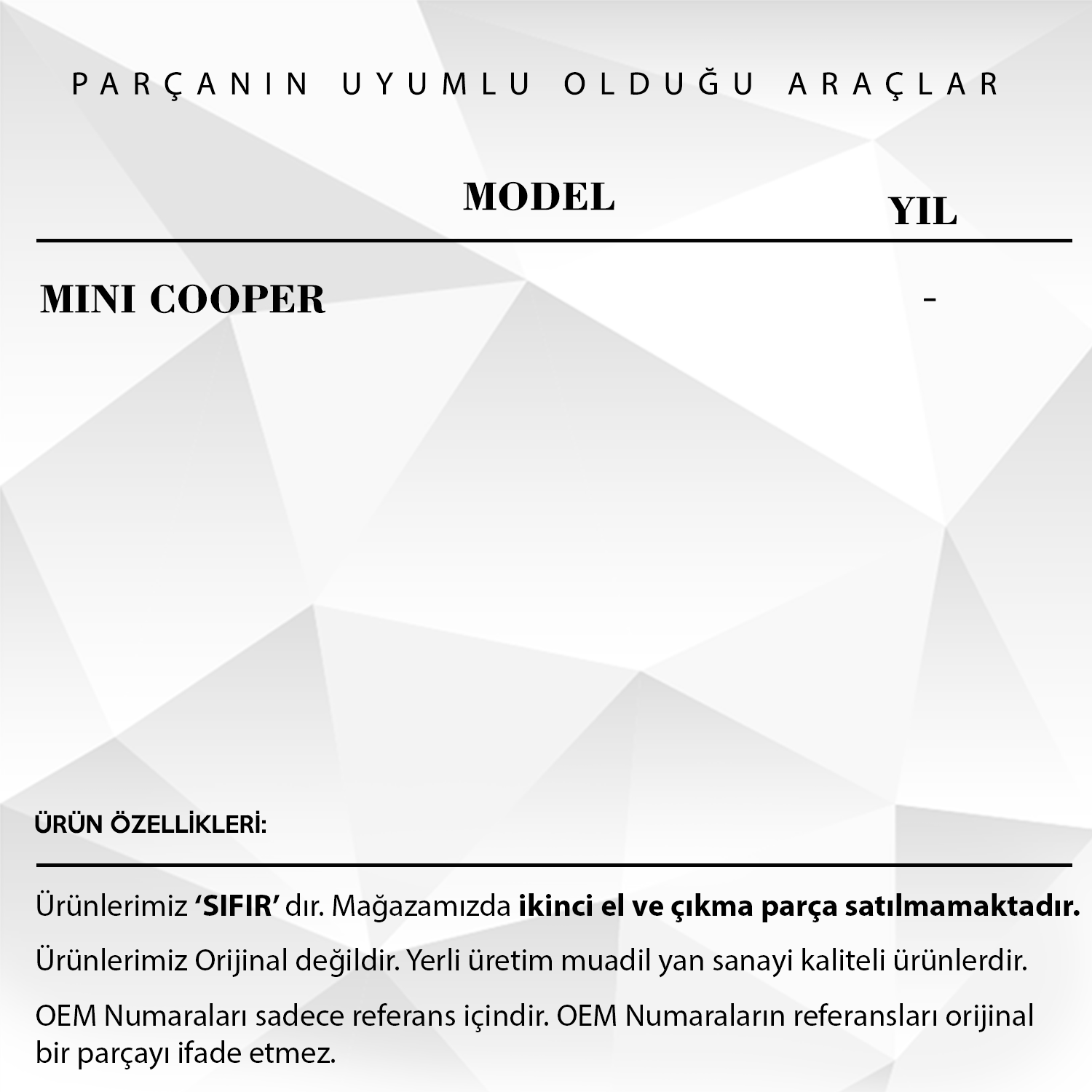 Mini Cooper için Panaromik Sunroof Motor Dişlisi Mil ile (62 Diş, Çap:4,9 cm)