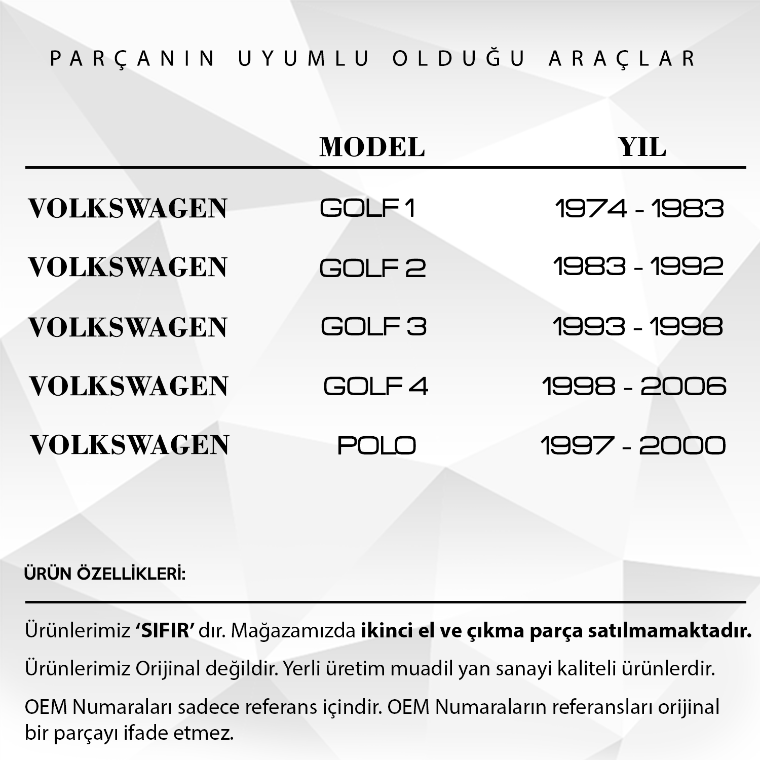 Volkswagen Golf 1, 2, 3, 4 , Polo için Vites Körüğü