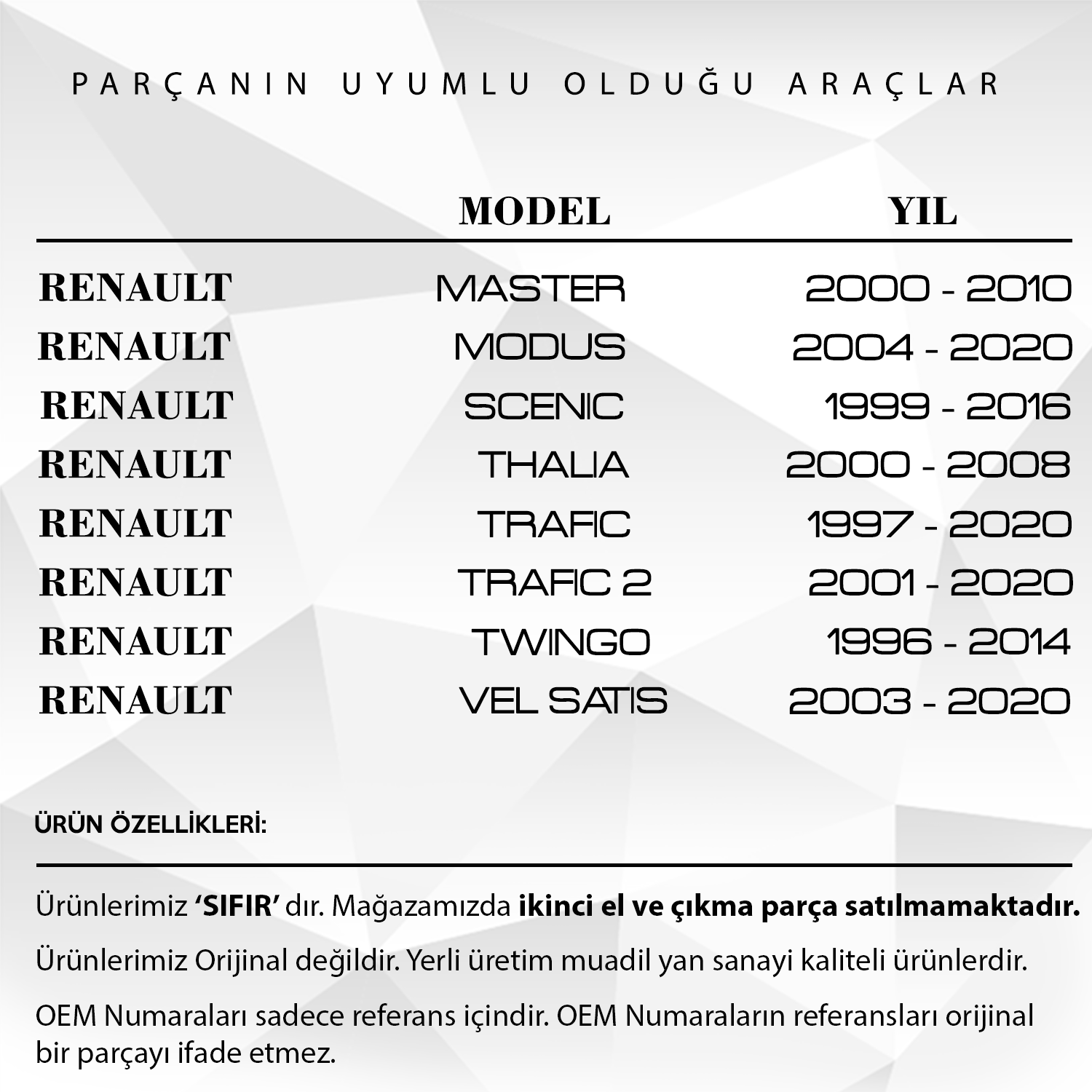 Dacia Duster, Dokker, Opel Movano, Vivaro için Motor Yağ Kapağı