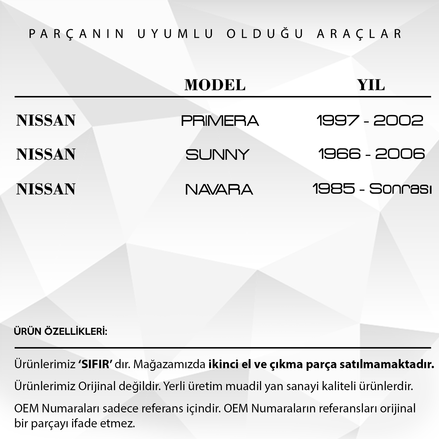 Nissan Primera, Sunny, Navara için Debriyaj Pedal Lastigi