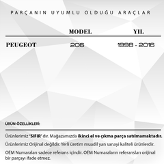 Peugeot 206 için Sunroof Kızak Plastiği 2'li