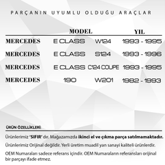 Mercedes W124,W201 için Orta Bağlantı Saclı Sunroof Tamir Seti