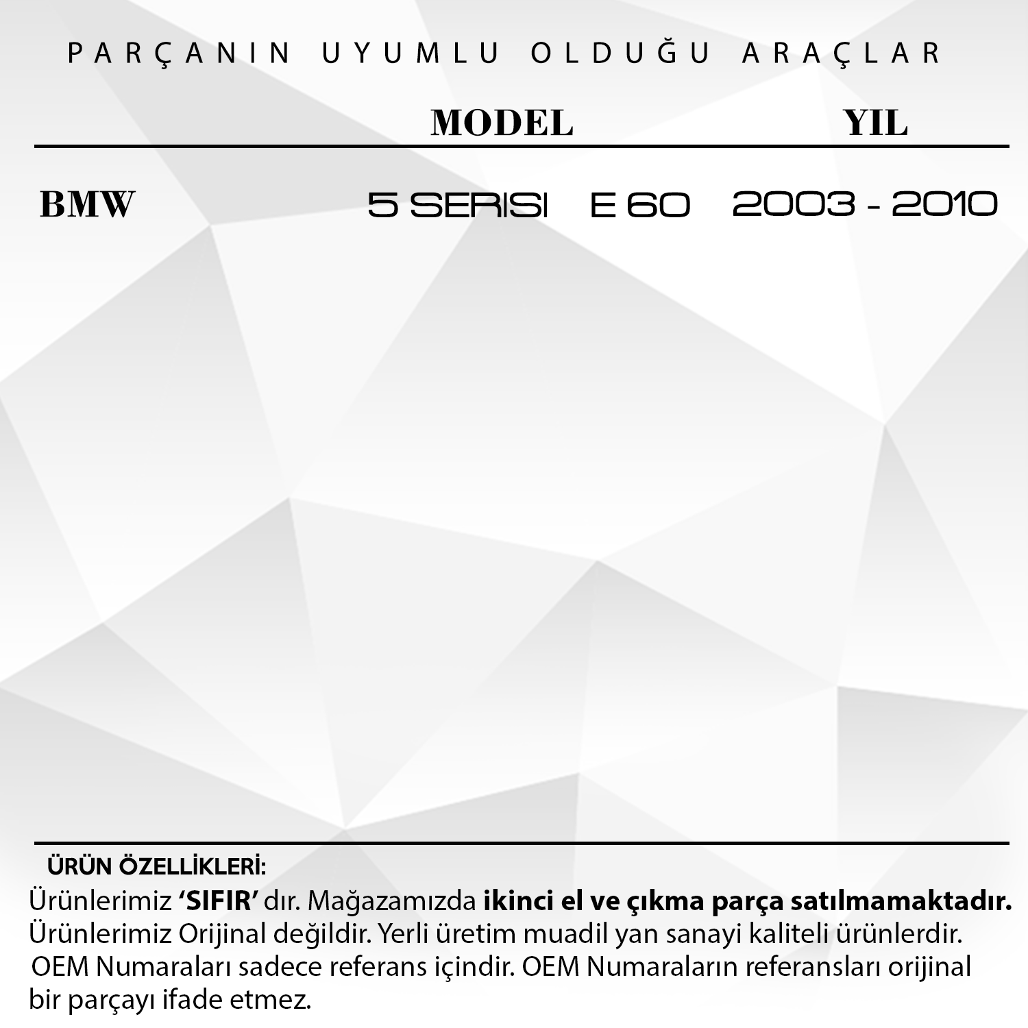 BMW 5 Serisi E60 için Ön Silecek Motor Dişlisi (Bosch Motor)