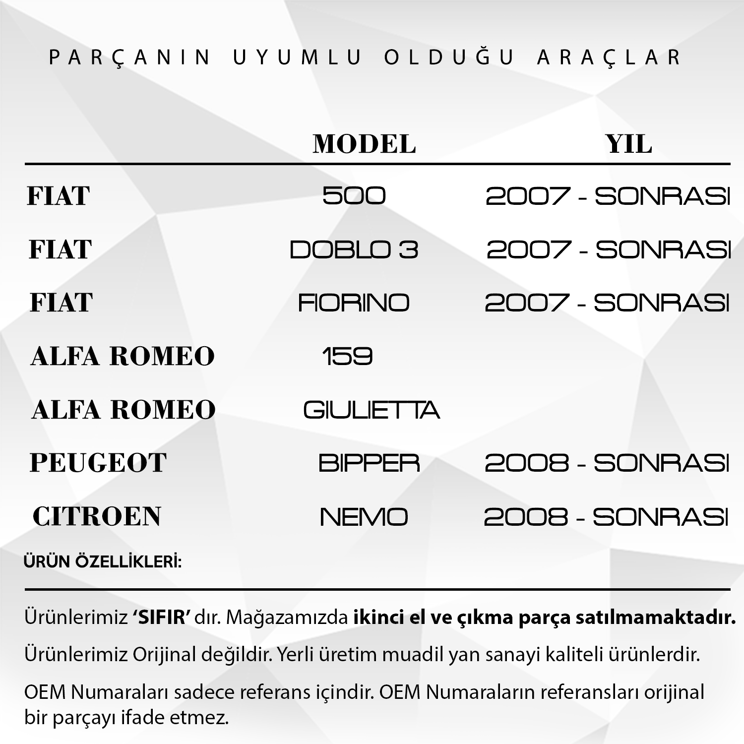 Fiat Doblo 3, Peugeot, Alfa Romeo, Citroen için Silecek Suyu Depo Kapağı