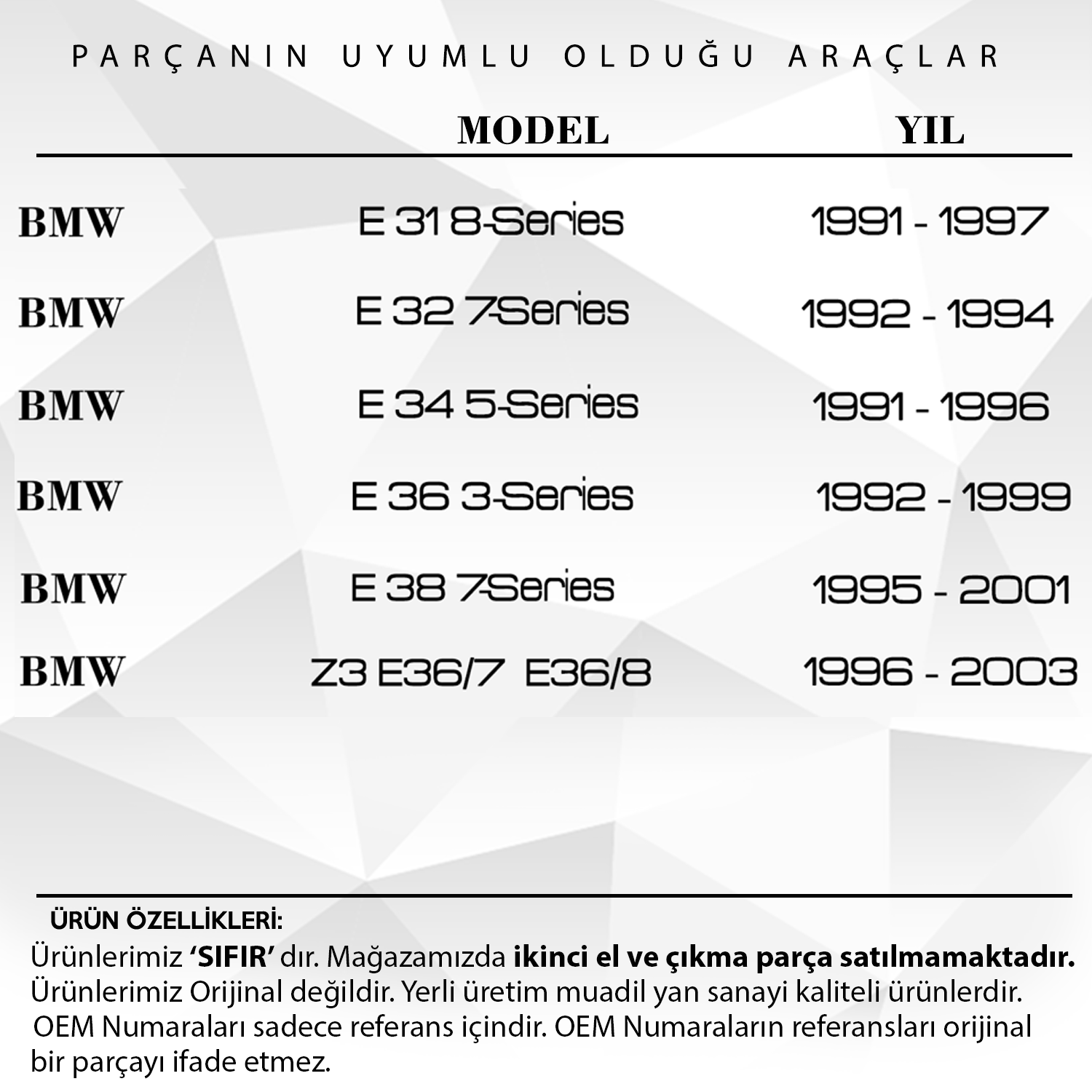 BMW Reverse RDS için Radyo Düğmesi