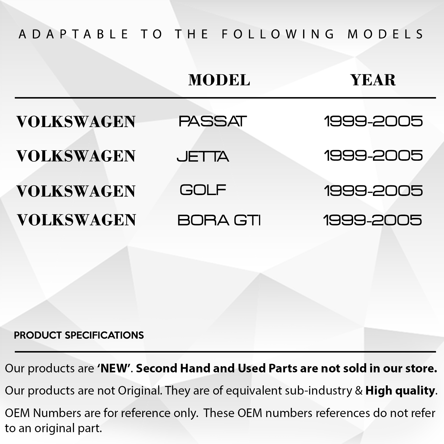 VW Jetta Golf Passat Bora GTI için 1999-2005 Bagaj Kilit Plastiği