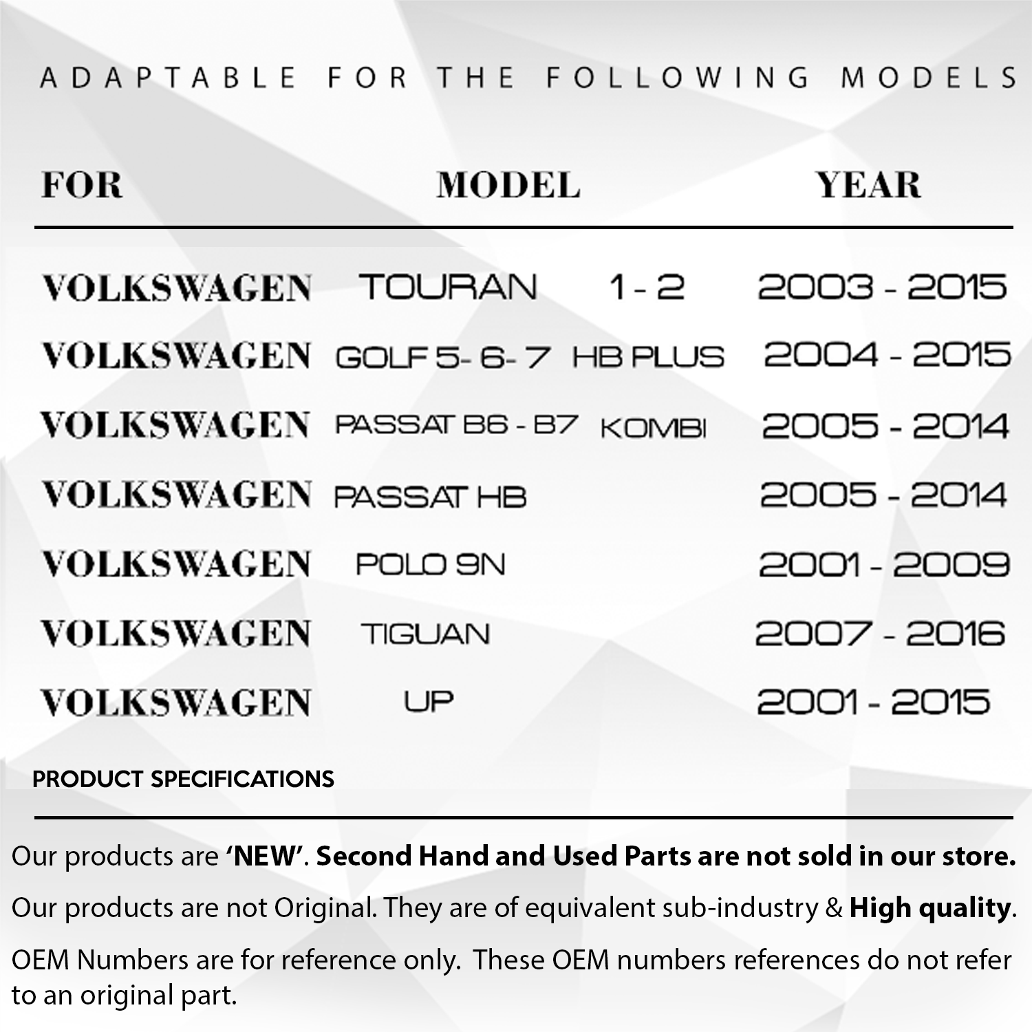 Volkswagen Touran, Passat, Polo, Golf, Tiguan - Seat - Skoda için Bagaj Kilit Yayı