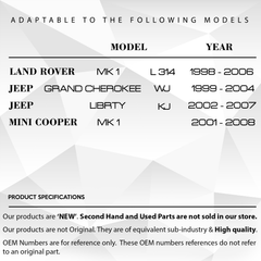 BMW - Chrysler-Land Rover Freelander için Yan Katlanır Ayna Yaylı Motor Yuvası