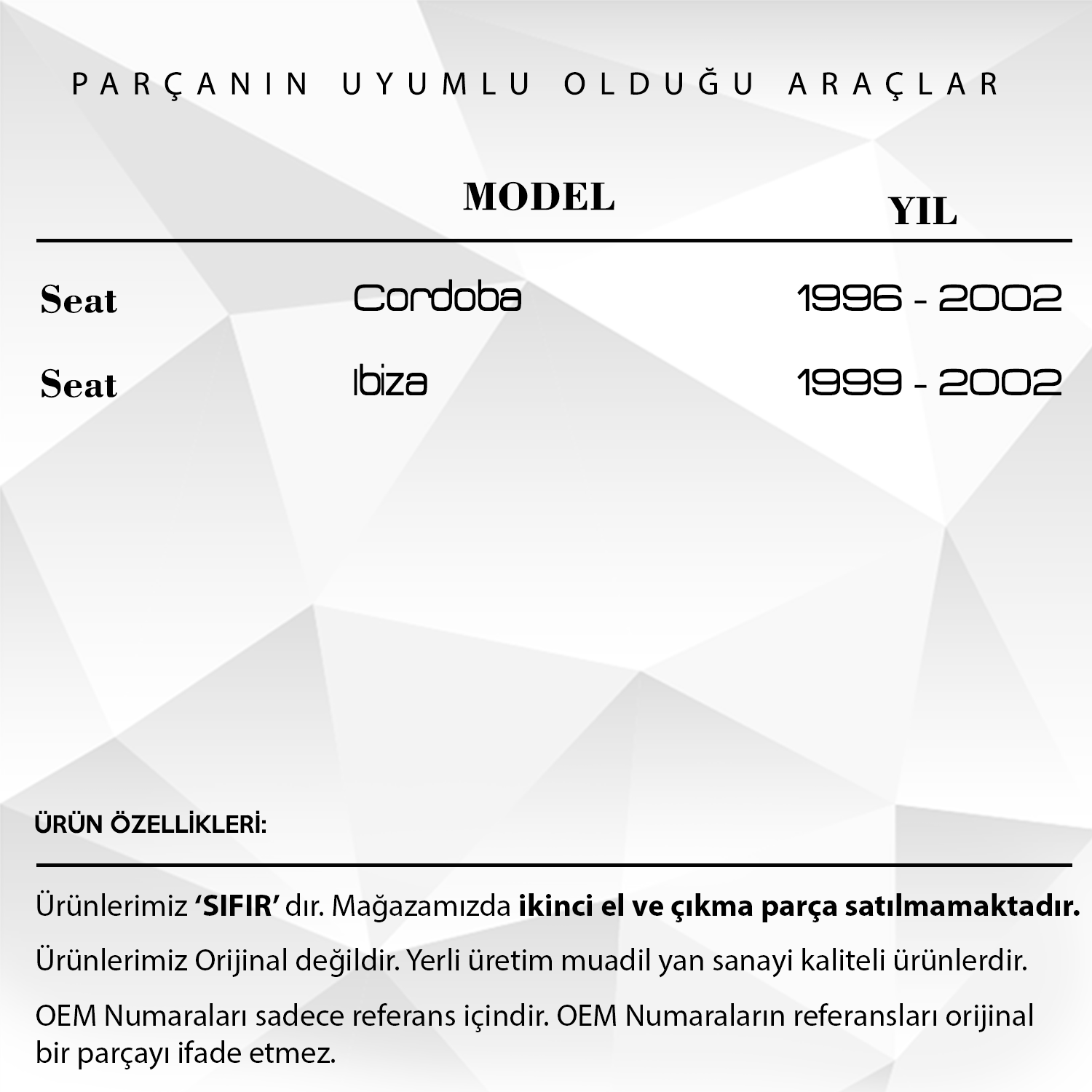 Skoda Fabia 2000-2015 için Çamurluk Sinyali Lambası