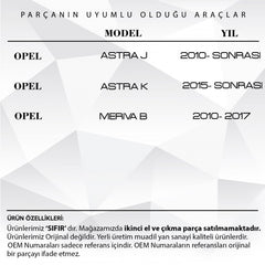 Opel Astra J, Astra K, Meriva B İçin Ön Silecek Kapağı