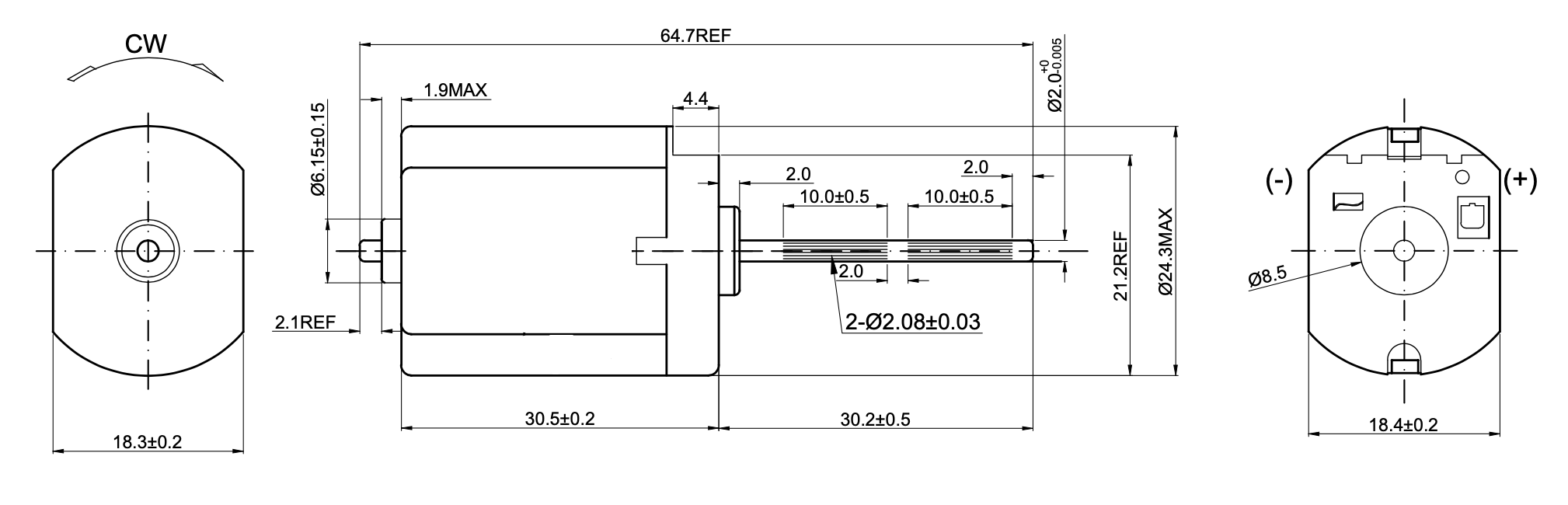 DC Mikro Motor 12V Devir:11120 RPM Uzunluk: 65mm - 31mm Mil (CW d