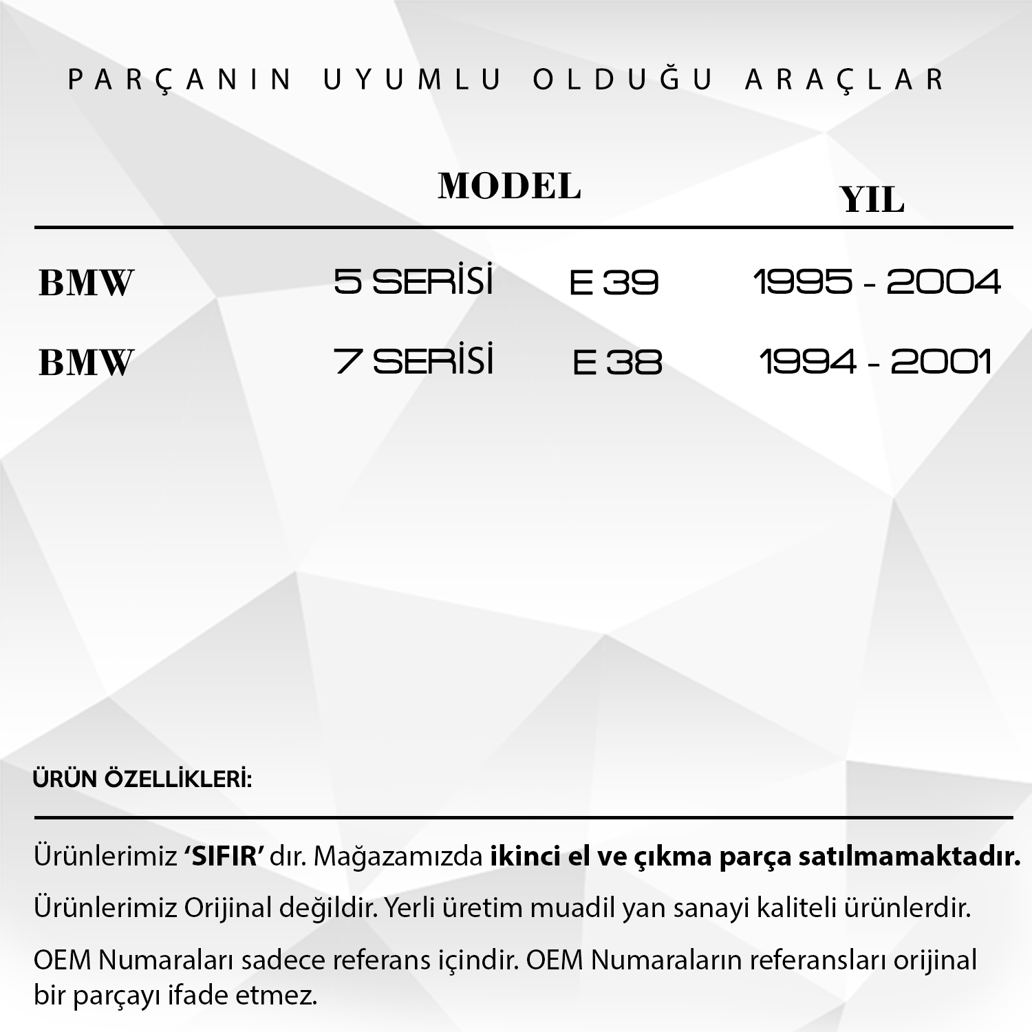 BMW 5 Serisi E39 için Cam Düğmesi Tamir Kapağı- 4'lü Set