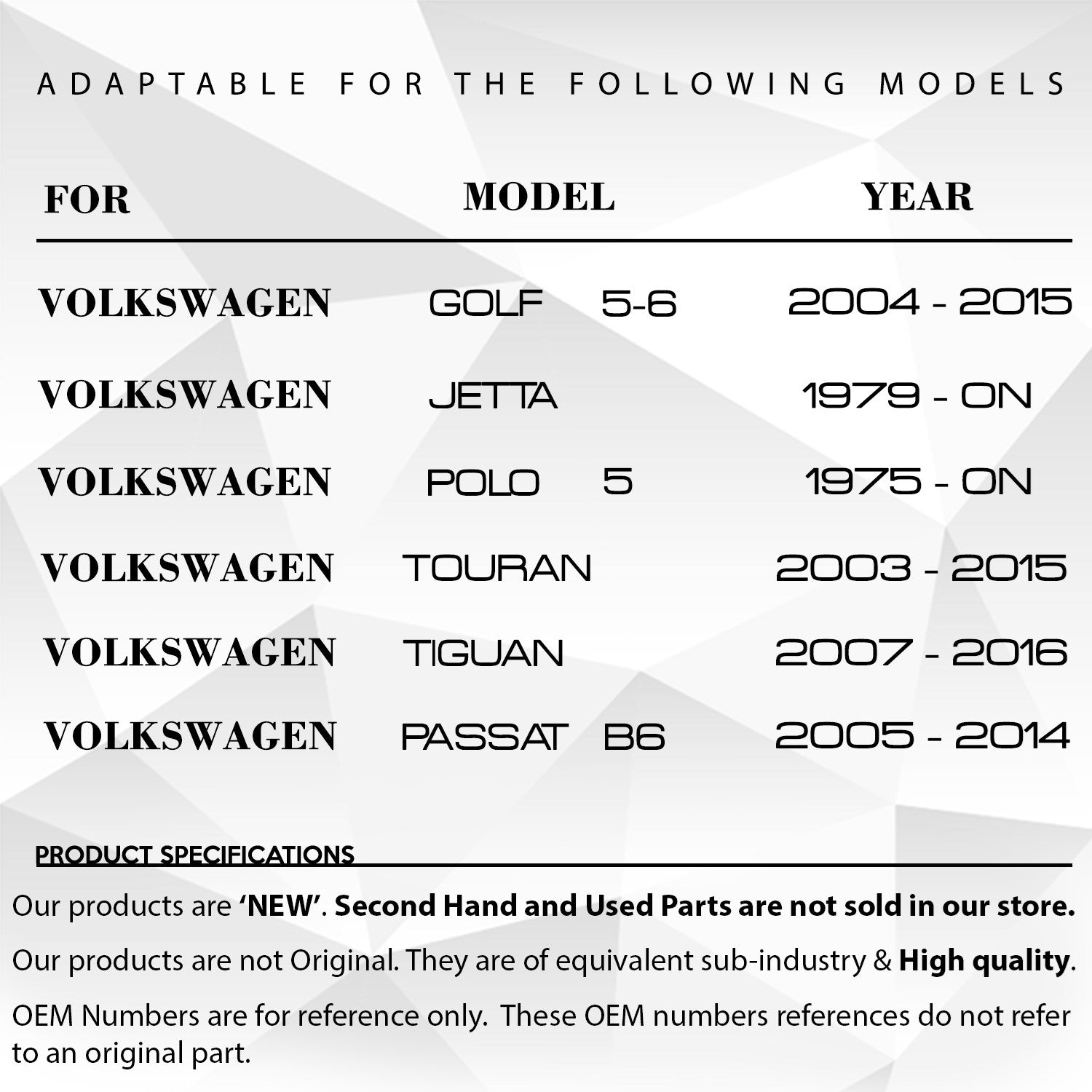 Volkswagen VW Polo için Bagaj Kilit Dişlisi