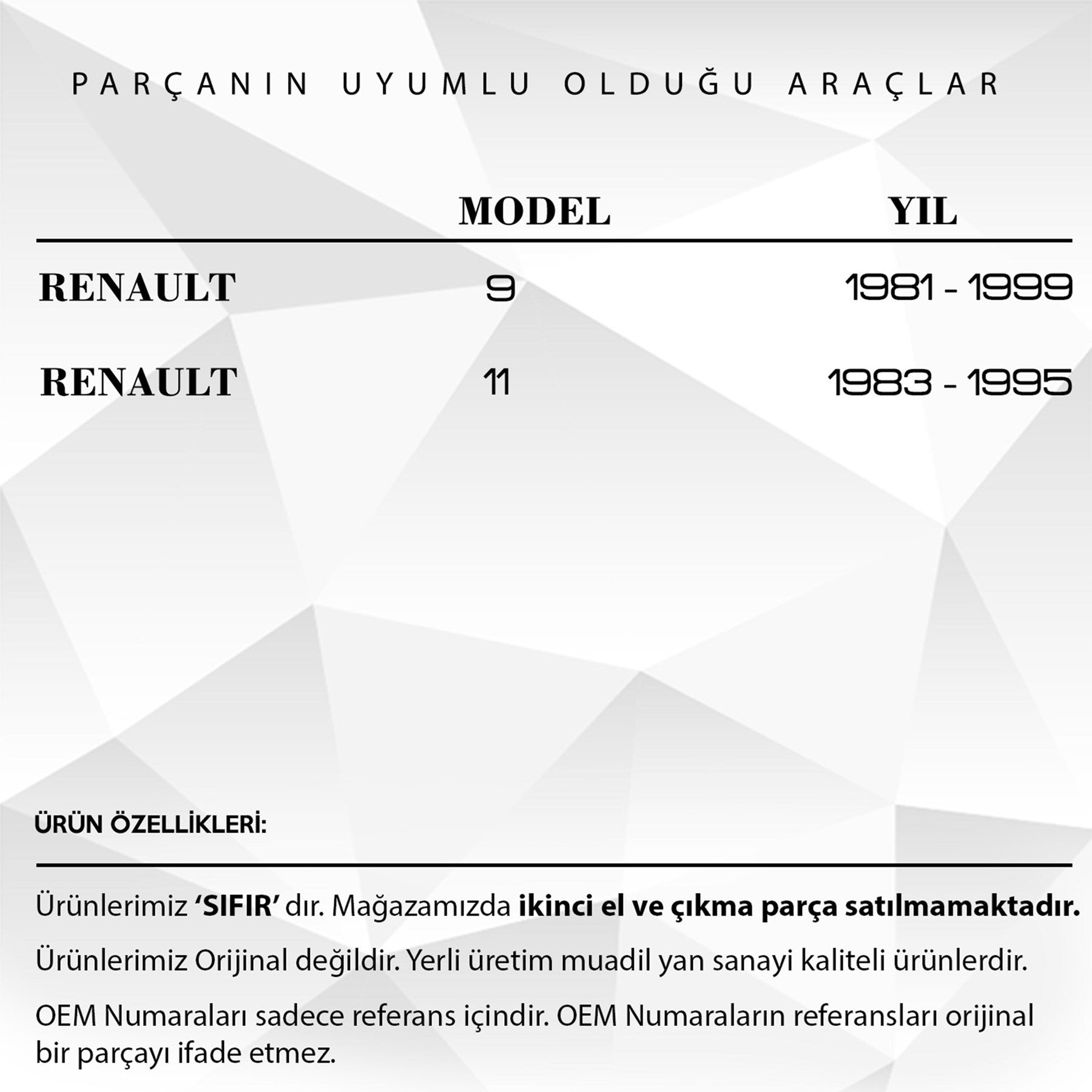 Renault 9, 11 için Kapı Kilitleme Butonu Klipsi