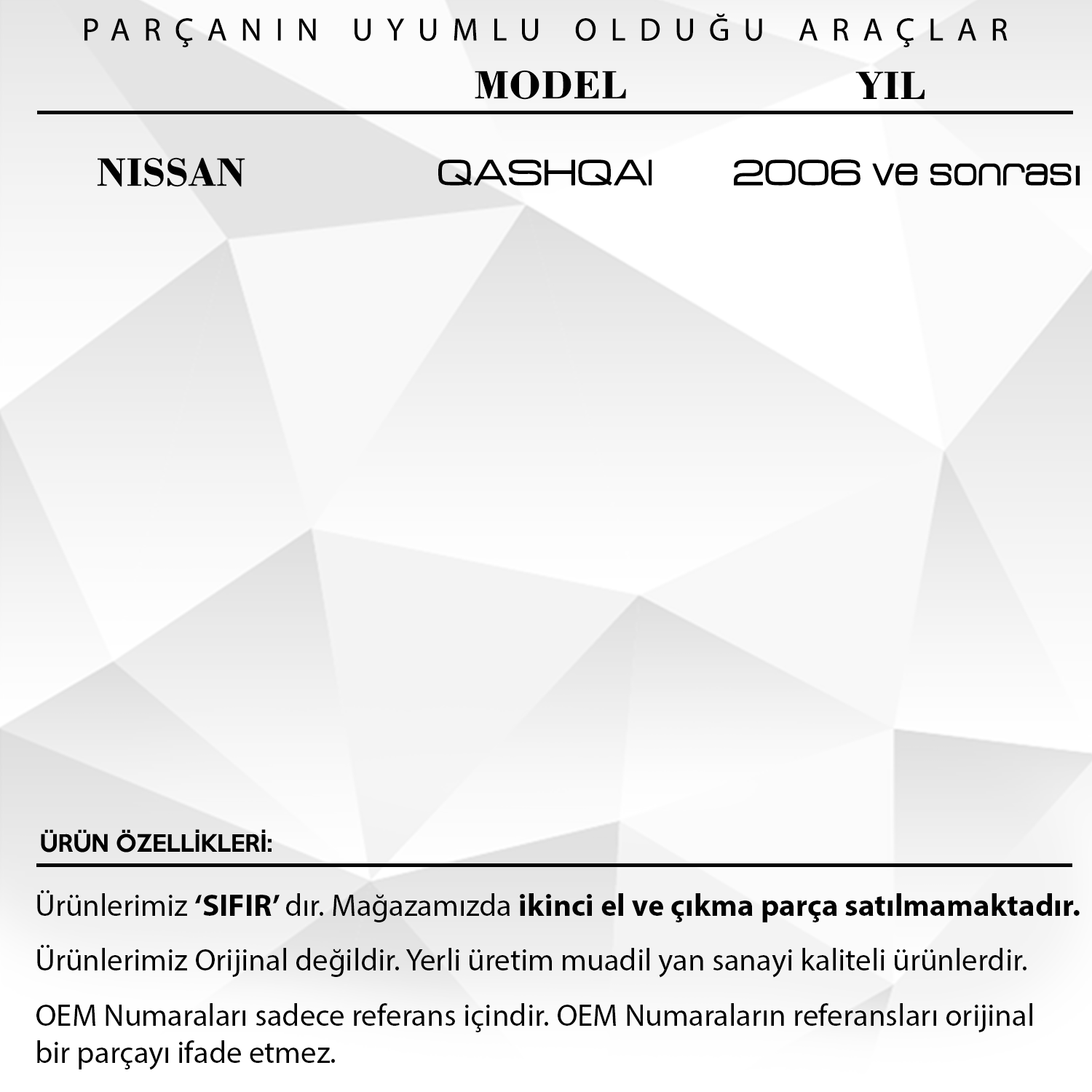 Nissan Qashqai için Sağ Cam Kriko Motoru